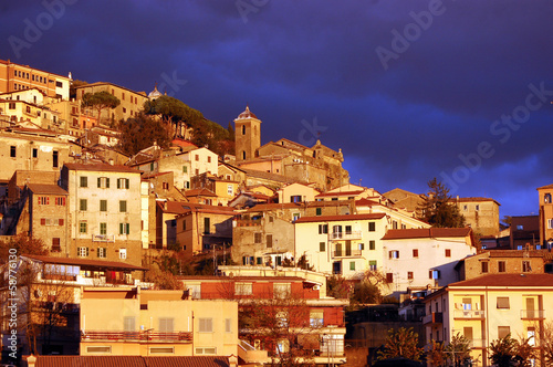 Tableau sur toile Palestrina at sunset - Palestrina - Rome