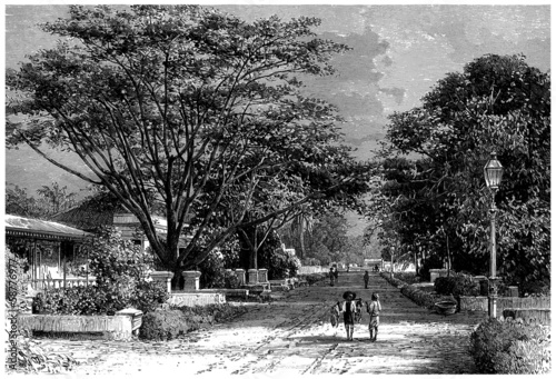 City Batavia (now : Jakarta) - 19th century : a Street