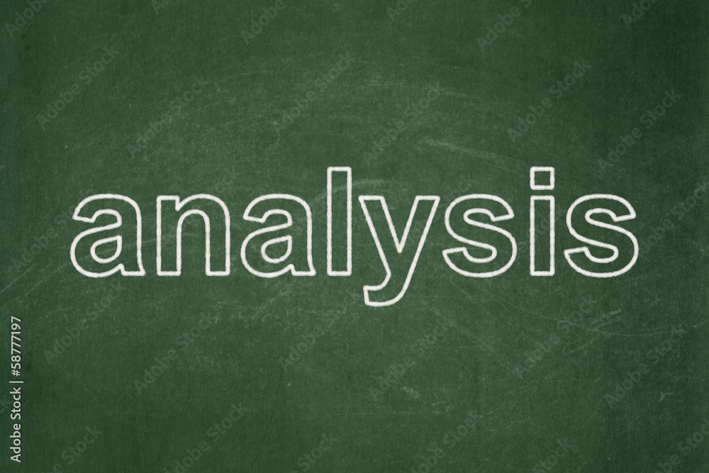 Advertising concept: Analysis on chalkboard background Advertising concept: Analysis on chalkboard background
