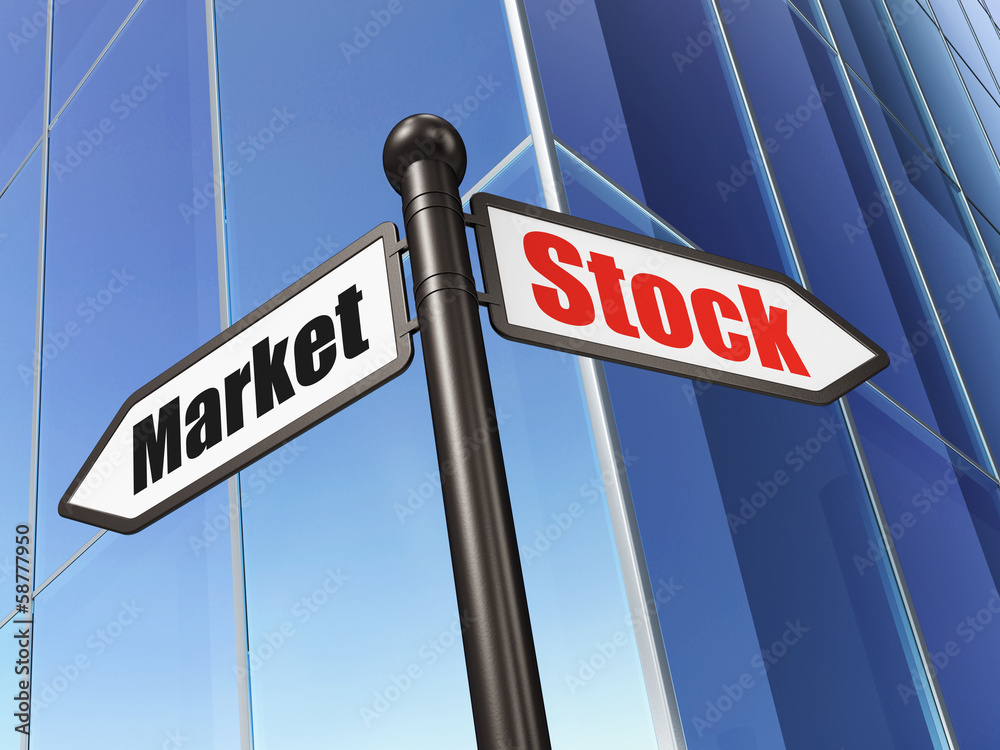 Finance concept: sign Stock Market on Building background