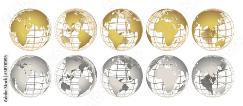 GOLD and SILVER globes