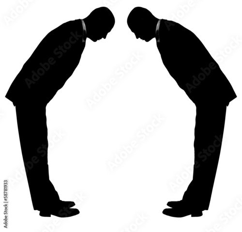 Canvas-taulu bowing businesman