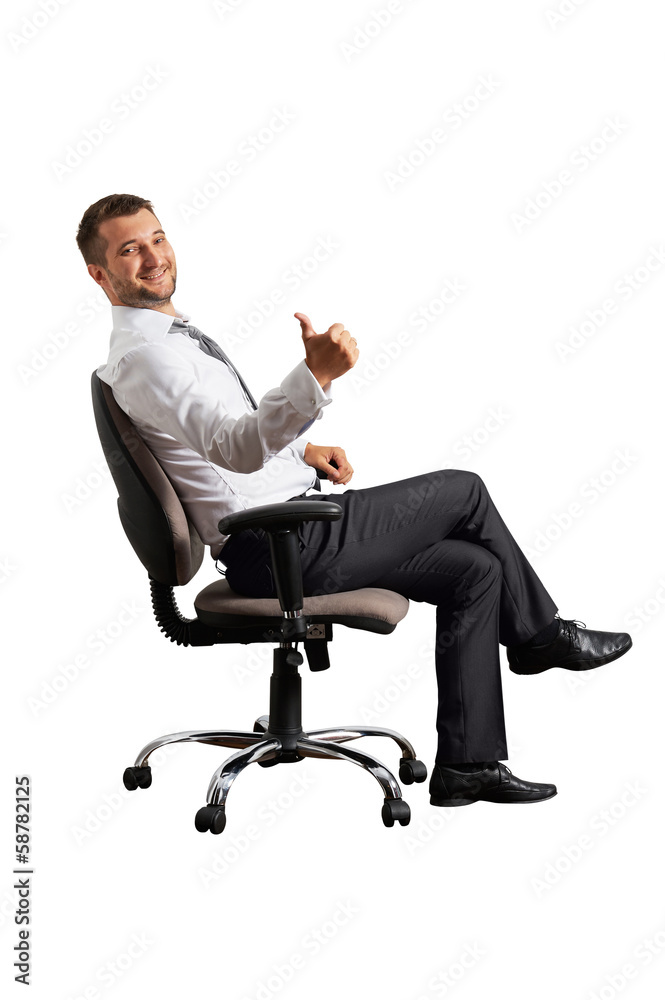 businessman sitting on the office chair businessman sitting on the office chair