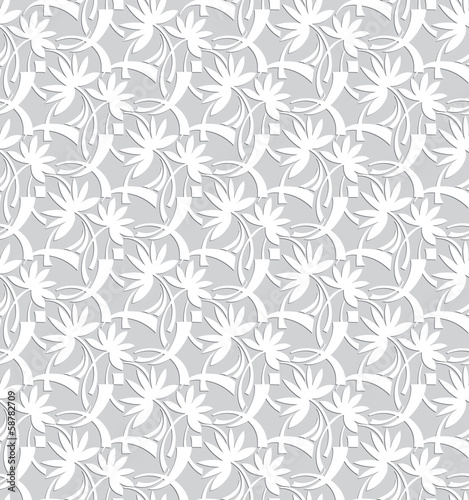 Seamless silver floral wallpaper