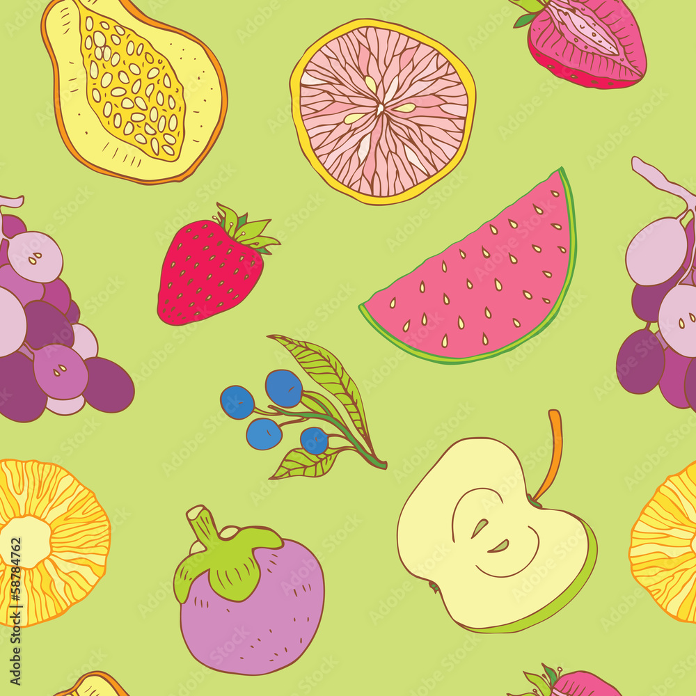 Seamless fruits background Seamless fruits background