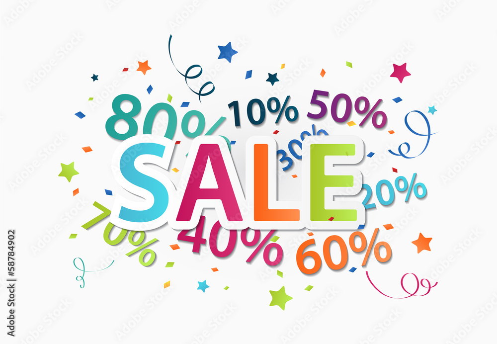 Sale celebration with percent discount Sale celebration with percent discount