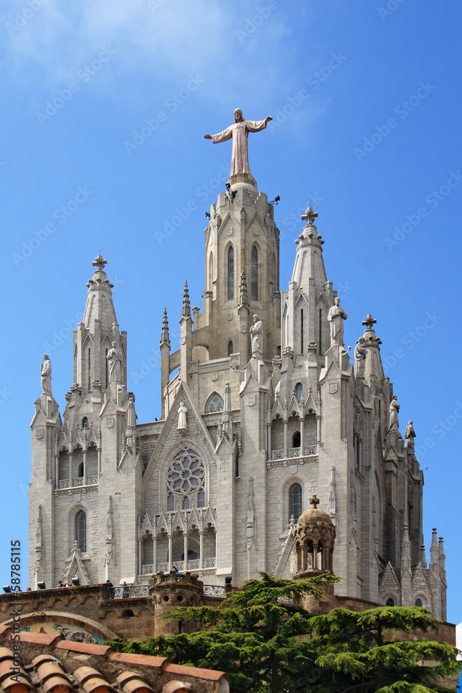 Church of the Sacred Heart on Tibidabo in Barcelona,