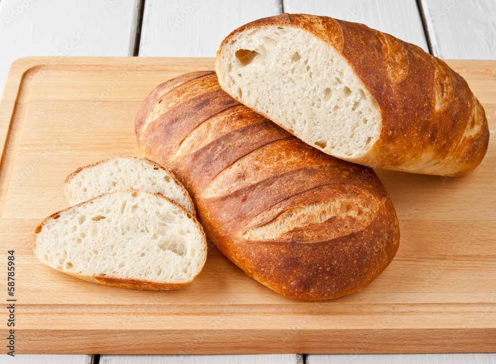 Fresh backed white bread