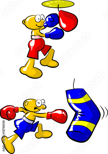 Two boxers training