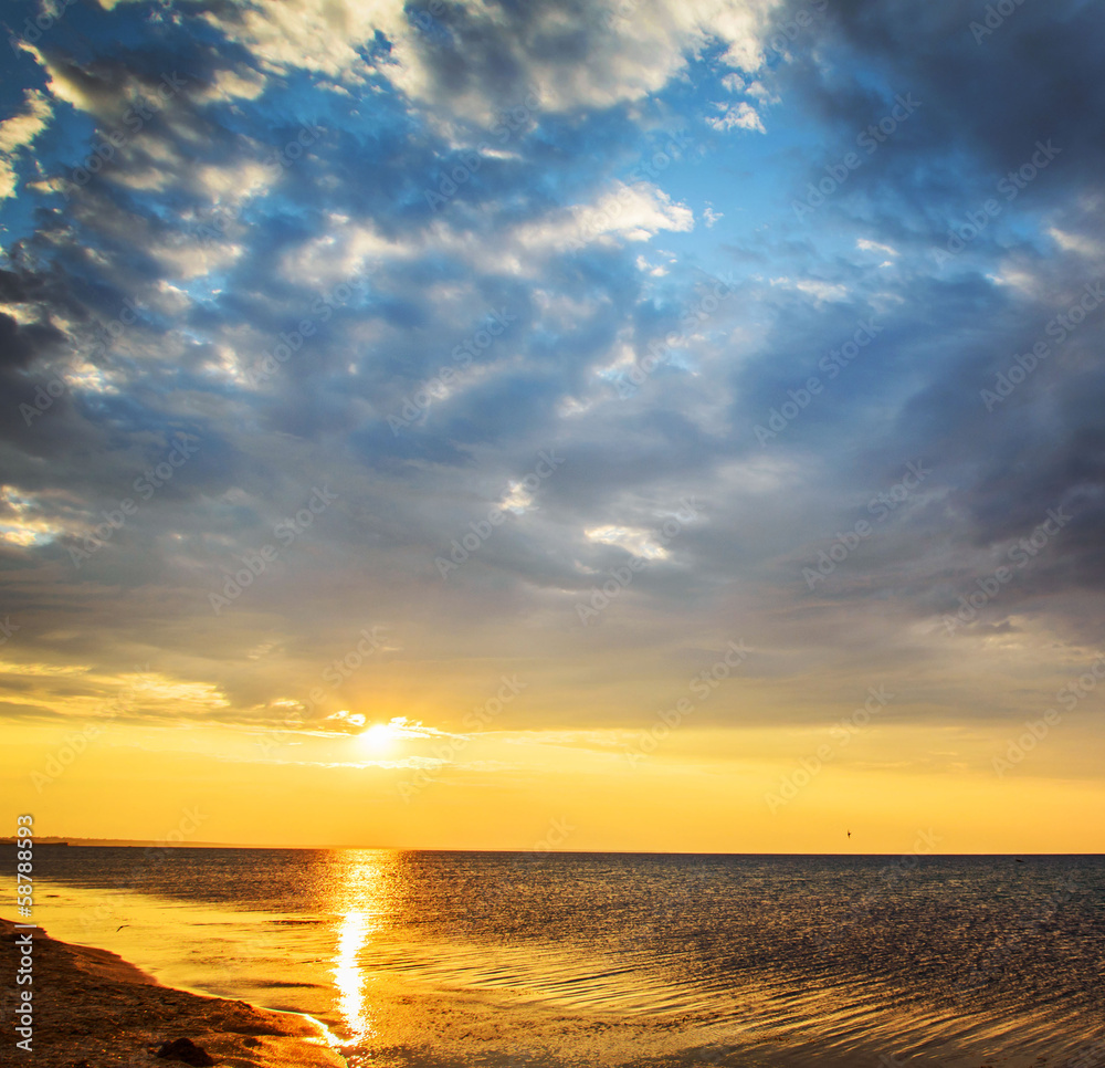 sunset on sea sunset on sea