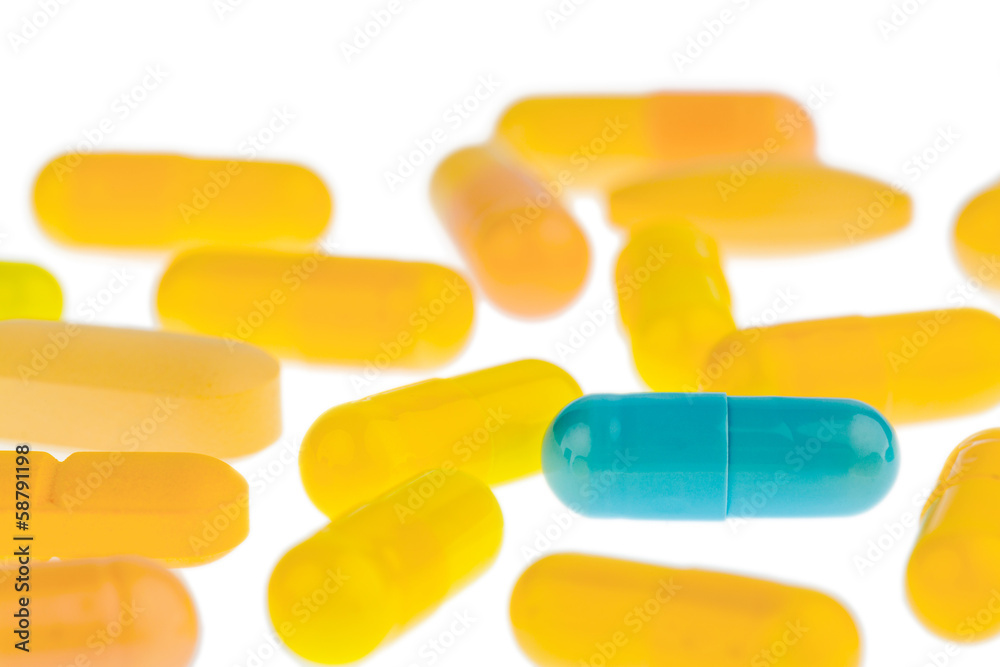 Tabletten auf hellem Hintergrund Tabletten auf hellem Hintergrund