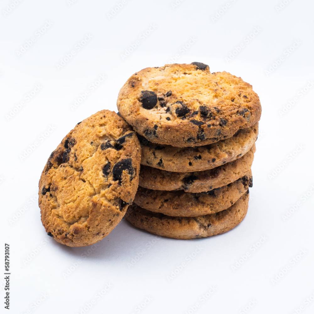 Extreme close-up image of chocolate chips cookies Extreme close-up image of chocolate chips cookies