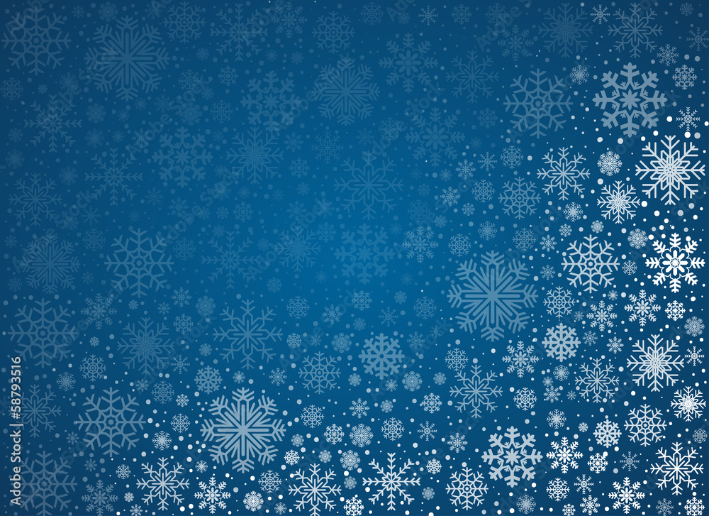 Vector frosty snowflakes background