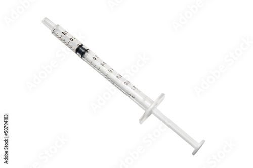 Used syringe isolated on white