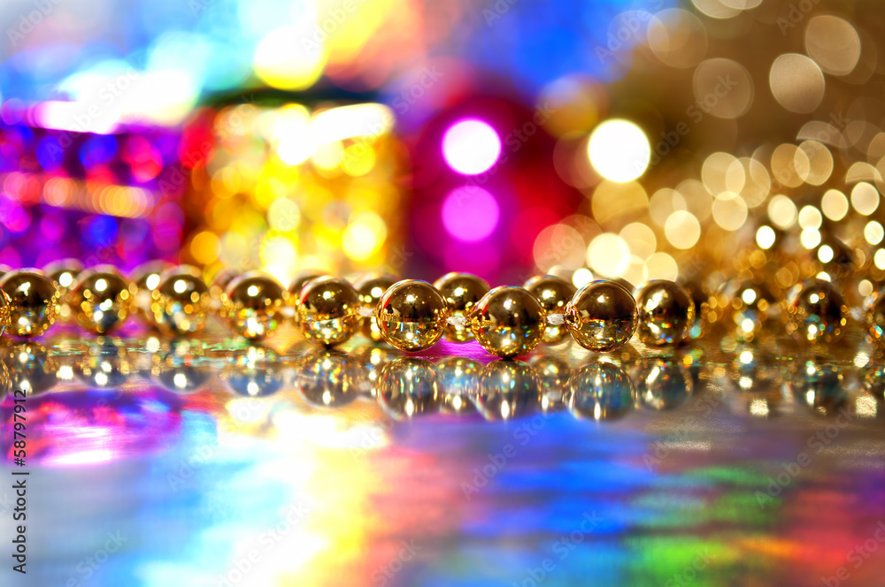 decoration beads on colorful abstract background