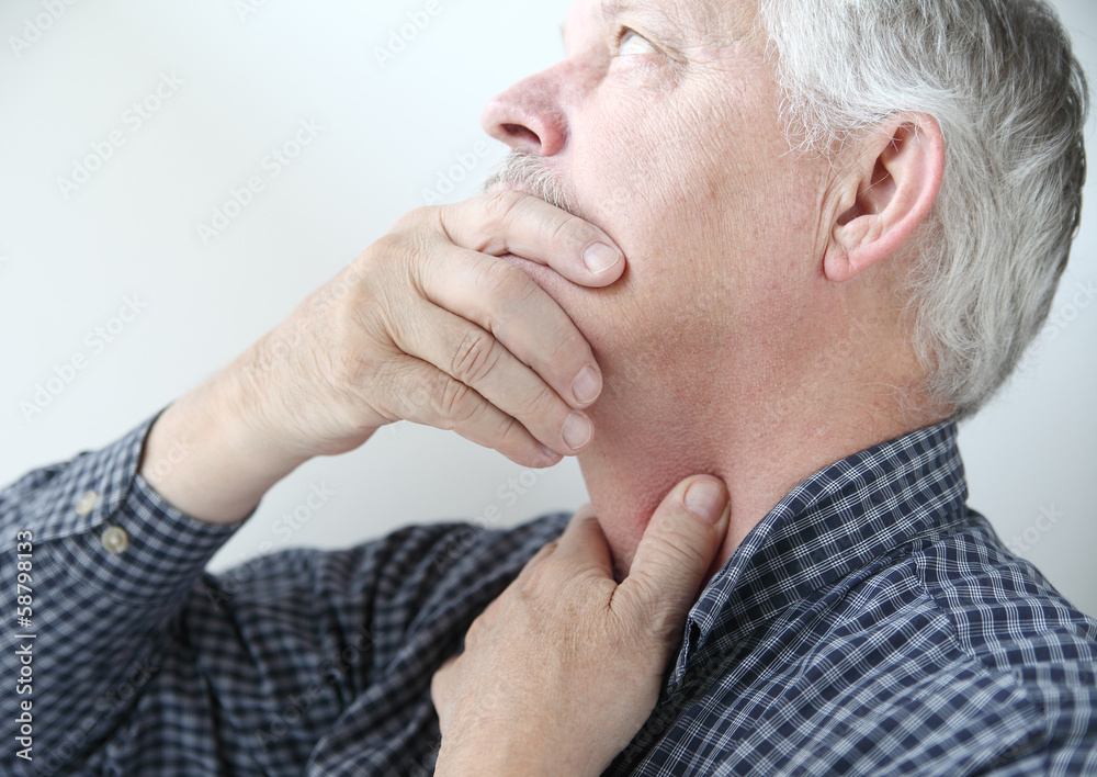 man with throat or neck problems man with throat or neck problems