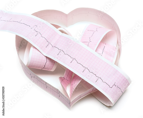 Paper ECG graph in shape of heart