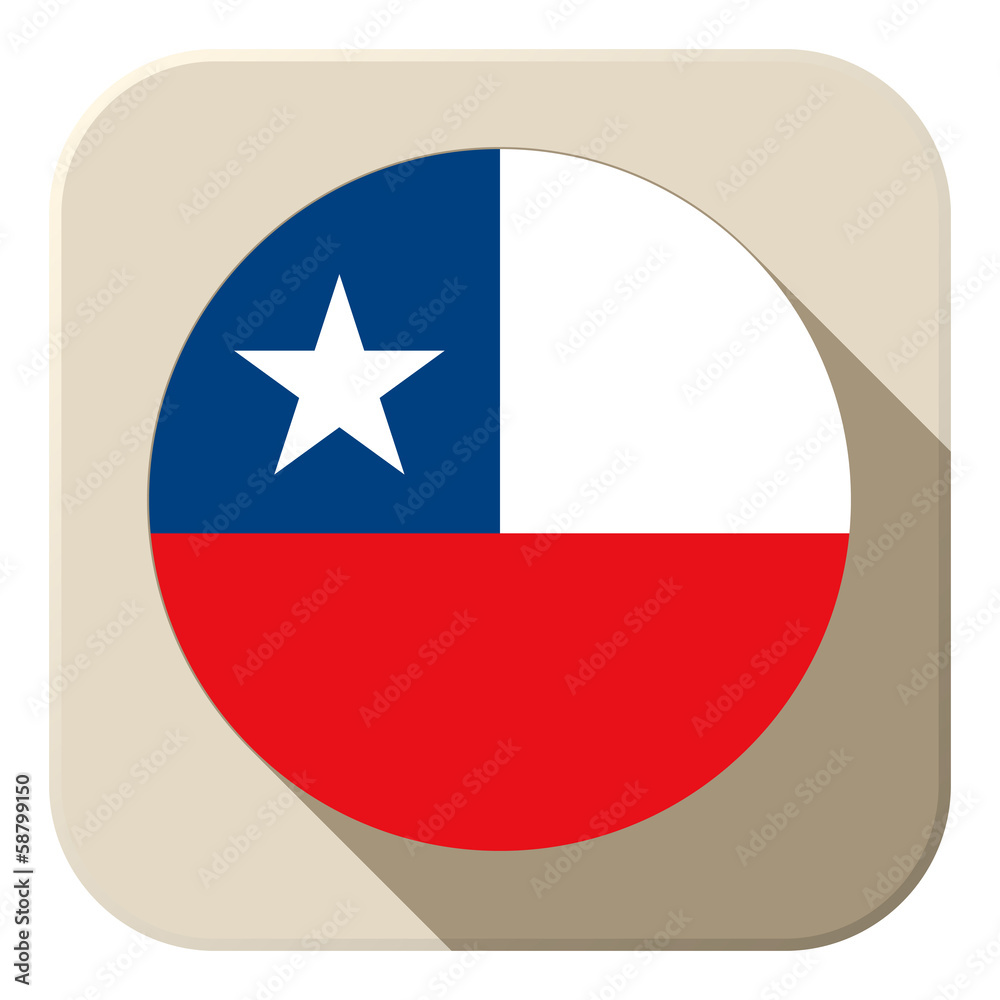 Chile Flag Button Icon Modern Chile Flag Button Icon Modern