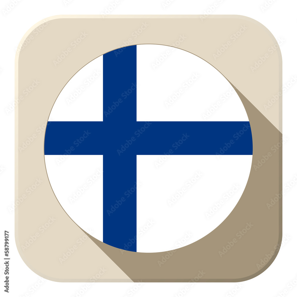 Finland Flag Button Icon Modern Finland Flag Button Icon Modern