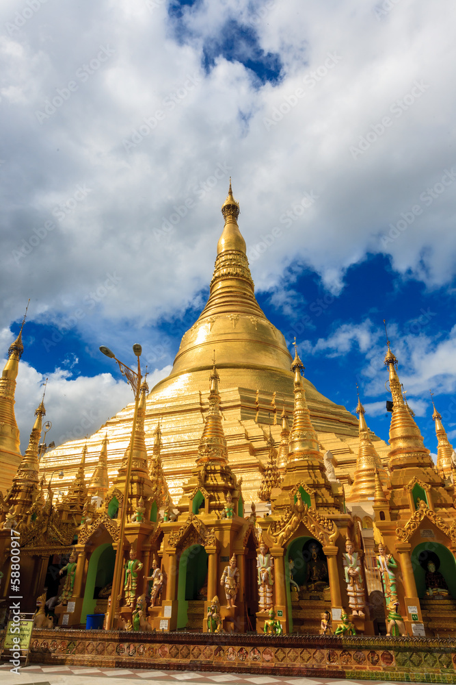 Shwedagon Pagoda in Yangon City, Burma