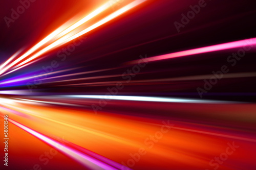 speed motion on night road