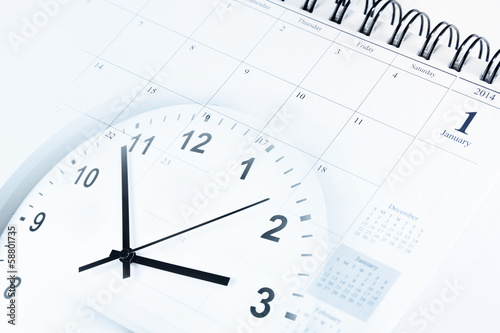 Wallpaper Mural Time management. Clock and calendar Torontodigital.ca