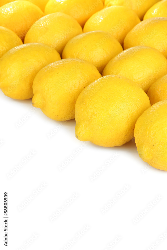 Ripe lemons on white background Ripe lemons on white background