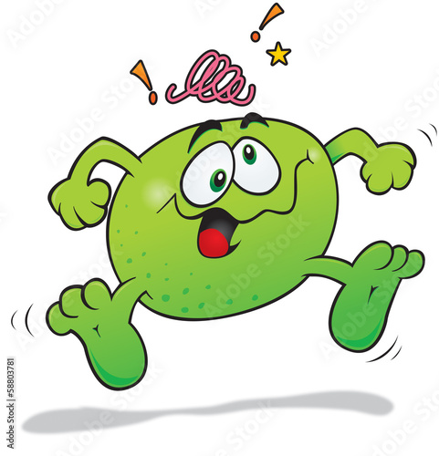 Crazy lime cartoon