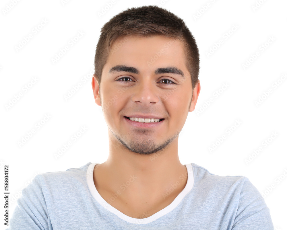 Handsome young man isolated on white