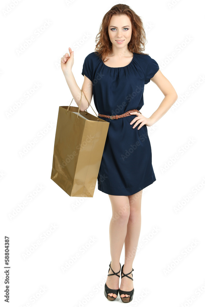 Beautiful young girl in dress isolated on white Beautiful young girl in dress isolated on white