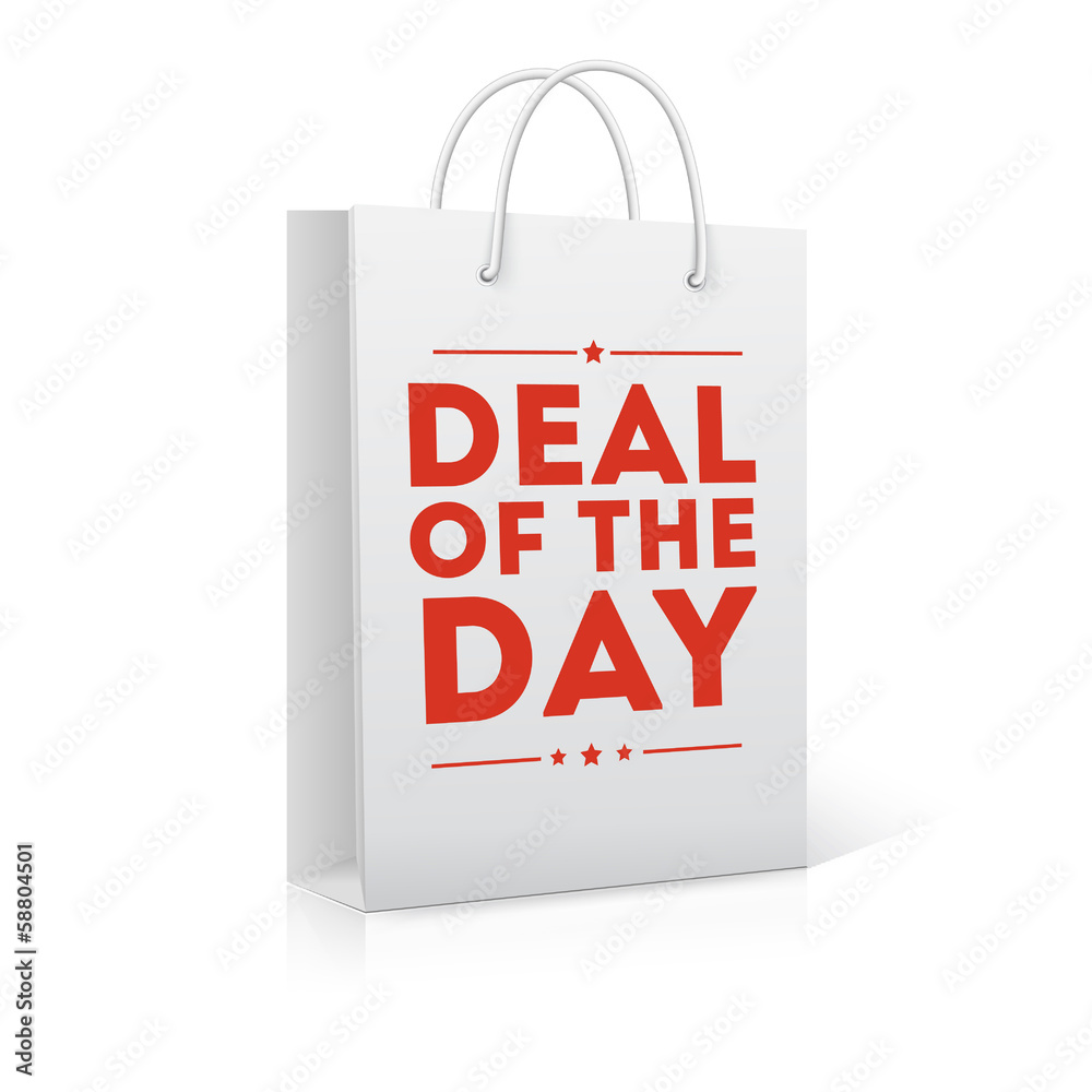 Deal of the day, shopping bag vector illustration Deal of the day, shopping bag vector illustration