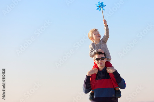 family with pinwheel