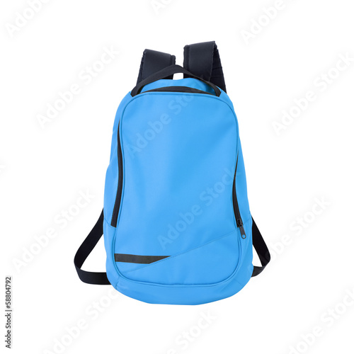 Blue backpack isolated with path