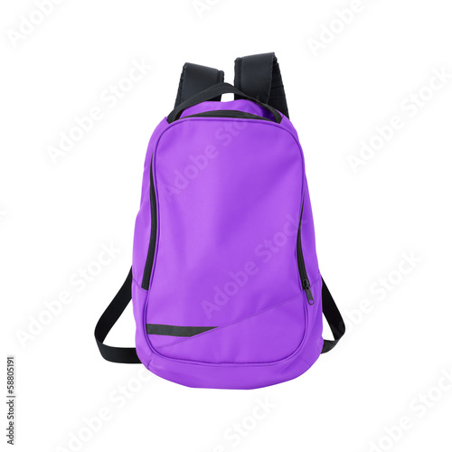 Purple backpack isolated with path