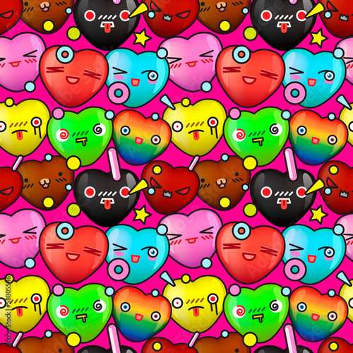 Colorful cute cartoon seamless pattern, vector Eps10 image.