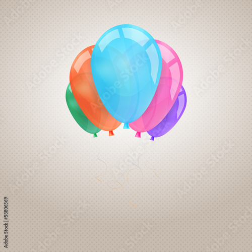 holiday background for congratulation with colorful balloons