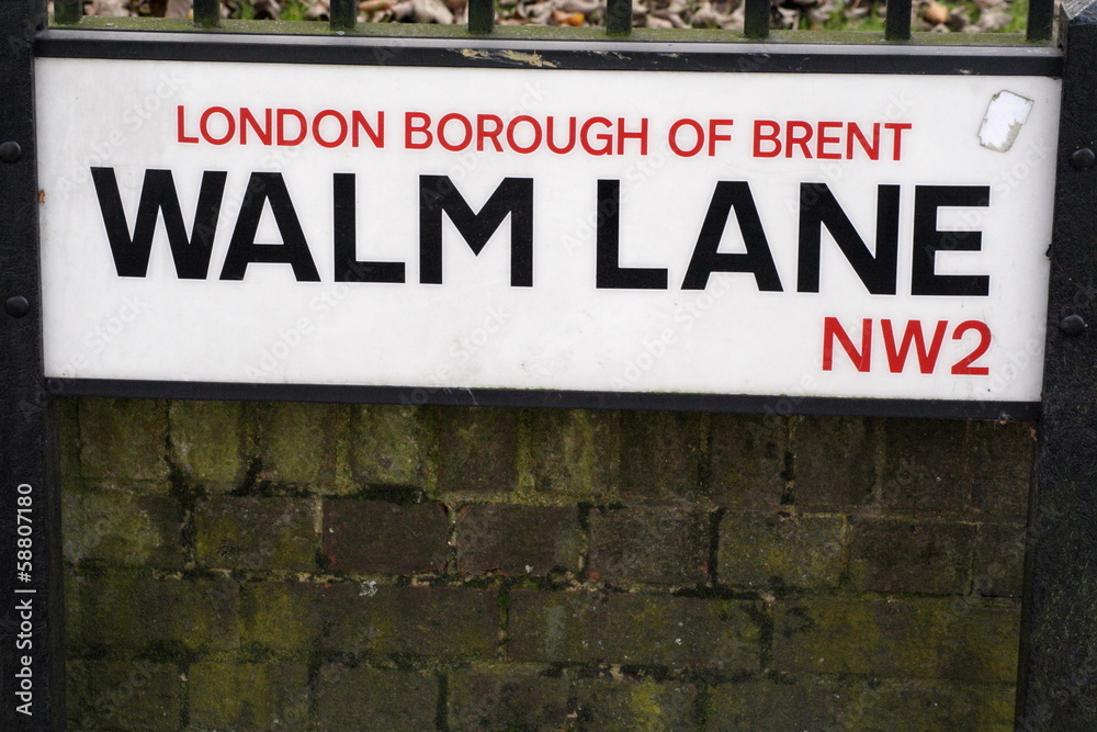 walm Lane street sign a famous London Address