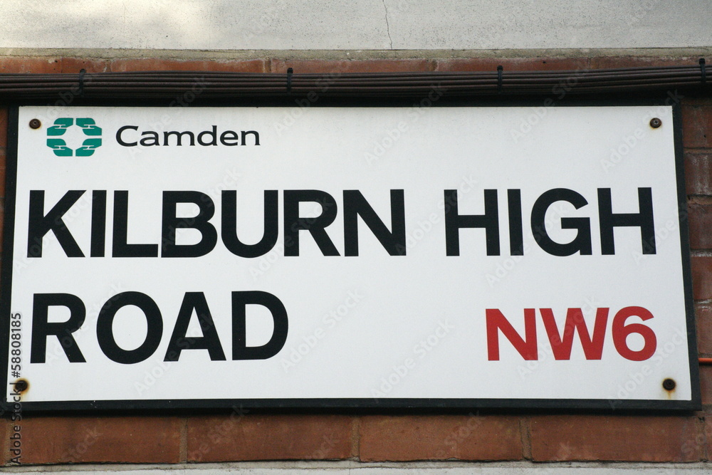 Kilburn High Road NW6  street sign a famous London Address