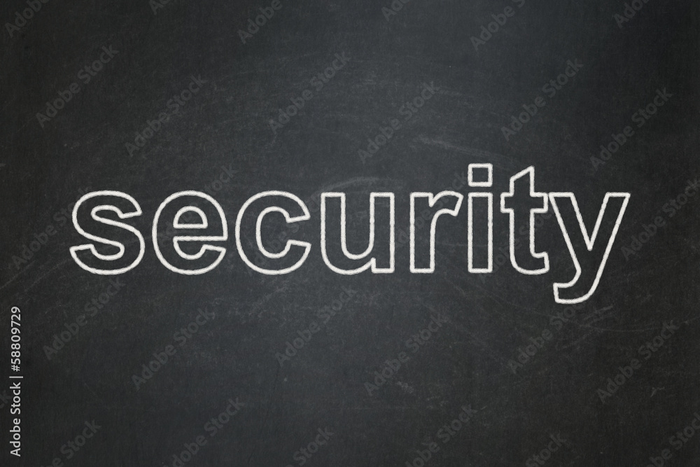 Security concept: Security on chalkboard background Security concept: Security on chalkboard background