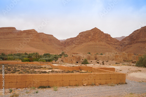 Kasbah in Morocco near Sahara desert
