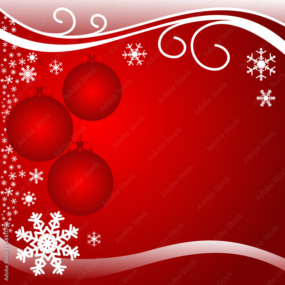 Bright red xmas Background with Balls. Bright red xmas Background with Balls.