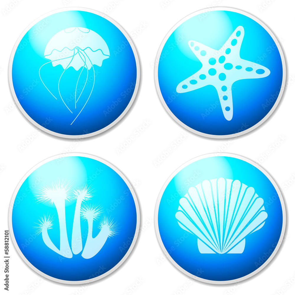 Sea objects & design elements - buttons