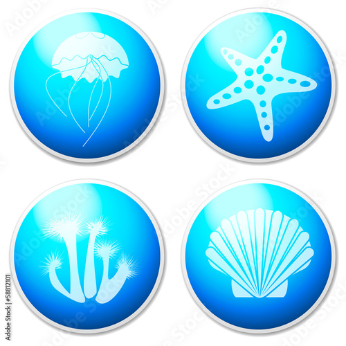Sea objects & design elements - buttons