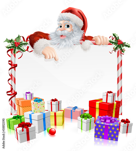 Santa Christmas Gifts Sign