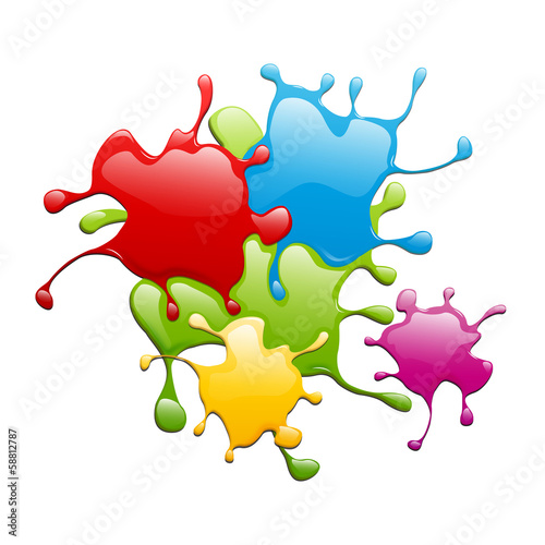 Colored splashes in abstract shape