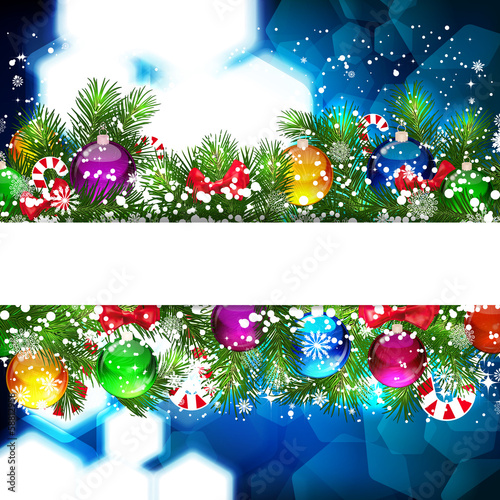 Christmas background with Christmas tree branches