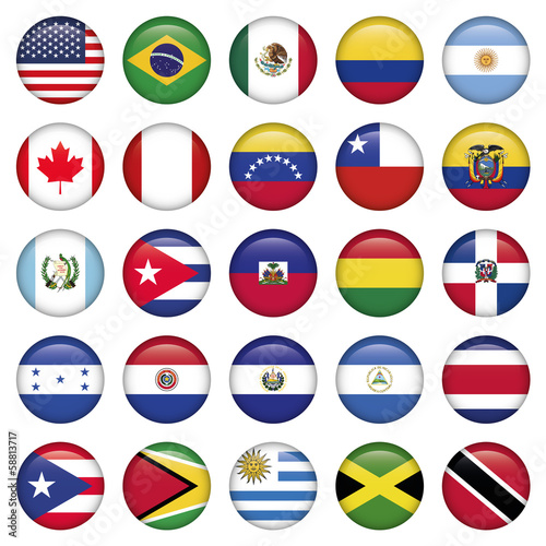 American Flags Round Icons