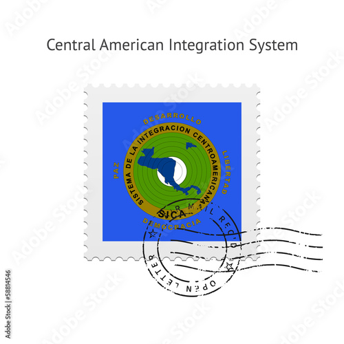 Central American Integration System Flag Postage Stamp. photo