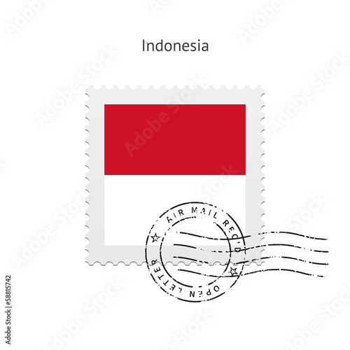 Indonesia Flag Postage Stamp.
