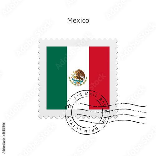 Mexico Flag Postage Stamp.